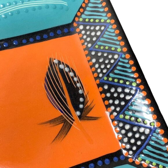 NOMBULELO MKIVA South African Hand Painted Ceramic Slipware Rectangular … - Picture 3 of 9